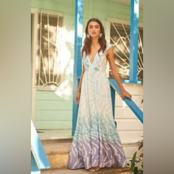 Oliphant,Ombre Silk Dress ,Exotic Silk/Cotton Blend, Pockets, Semi-Sheer,Size S - Picture 7 of 15